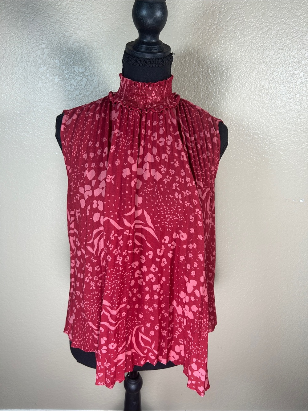 Nanette by Nanette Lepore Floral Print Mock Neck Blouse Size M